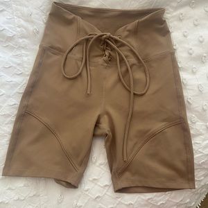 YEAR OF OURS LACE UP BIKER SHORTS
